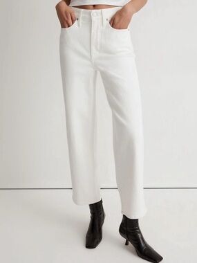Madewell NWT Tall Perfect Vintage Wide Leg Crop Jeans Size 28T in Tile White